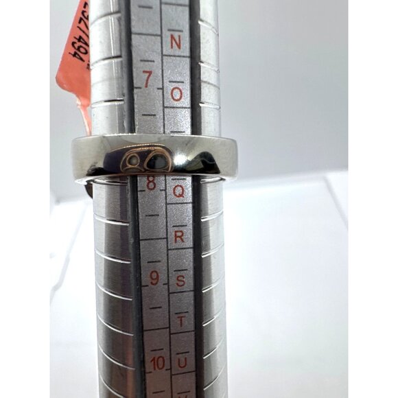 White Howlite Cross Ring Stainless Steel 316L Silver Gold Two Tone Statement - Picture 5 of 11